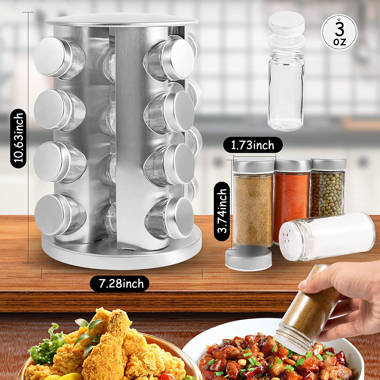 Prep Savour Freestanding Stainless Steel Spice Jar Rack Set